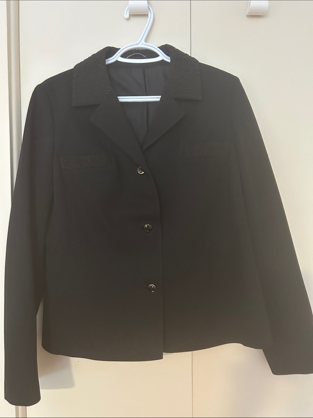 Classic Black Women's Button-Front Jacket No size. See measurements